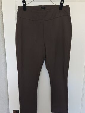 Express Straight Leg Ponte Pants in Dark Brown